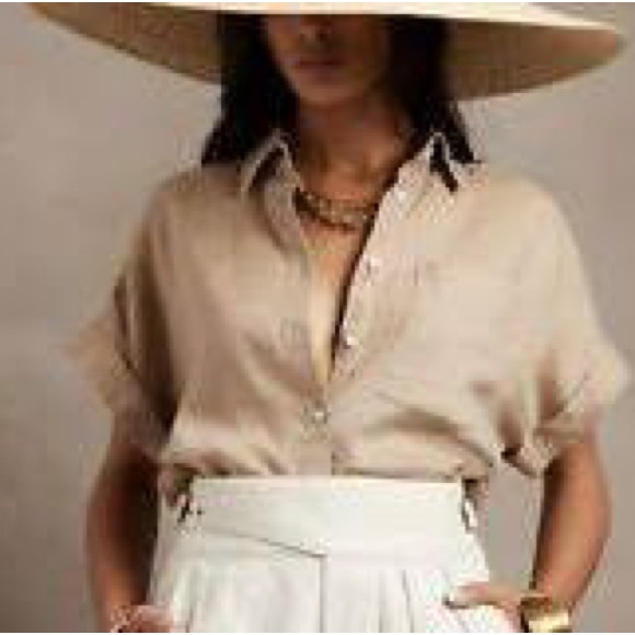 Banana Republic Tops - Banana Republic Linen Resort Shirt, Size XS